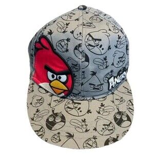 Angry Birds Bal Cap Hat Red J. Bird Adjustable Snap Back OSFM Breathable